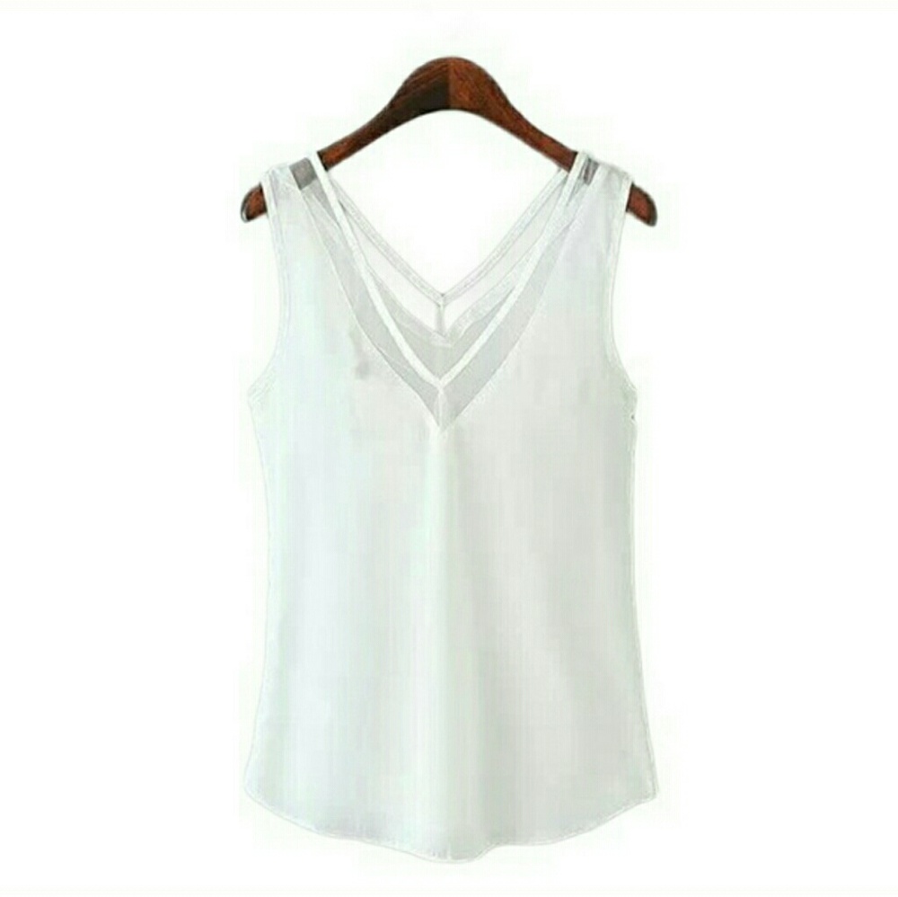 V Neck Solid Blouse